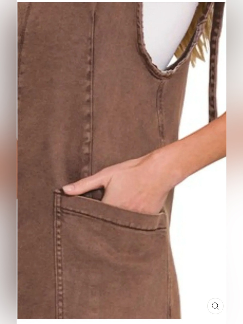 Zenana Washed Adjustable Shoe Denim Overall , Small - Picture 5 of 12